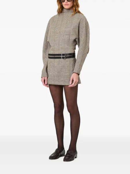 Cu centură rochie mini Nicholas în carouri