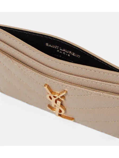 Portofel Saint Laurent din piele bej