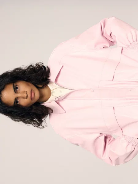 Reserved Бомбер з екошкіри рожевий