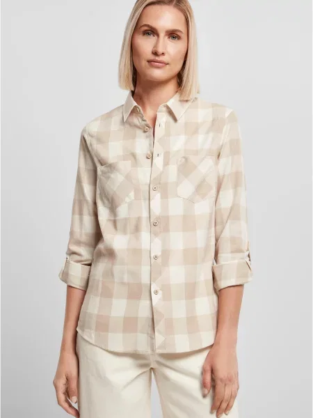 Urban Classics Bluză / maro cămilă alb