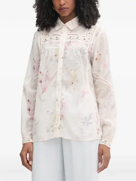 Cămașă Fracomina cu model floral cu imagine alb