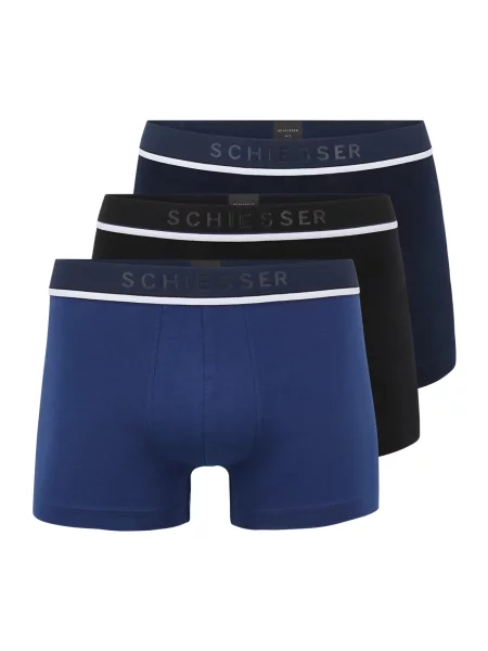 SCHIESSER Boxeralsók tengerészkék / encián / fekete fehér