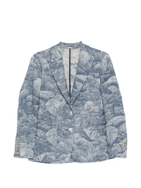 Жакардов едноредни блейзър L.b.m. 1911 на цветя синьо