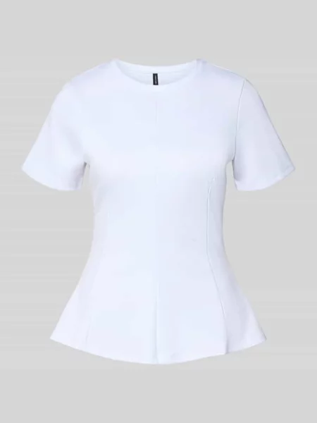 T-shirt o kroju shaping fit z dodatkiem model ABBY' Vero Moda biała