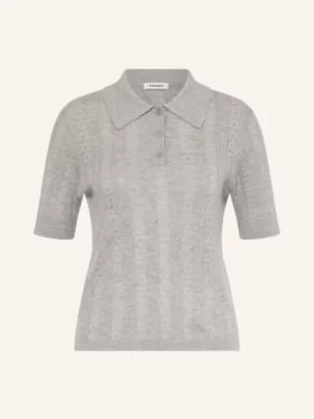Sandro Dzianinowa Koszulka Polo grau szare