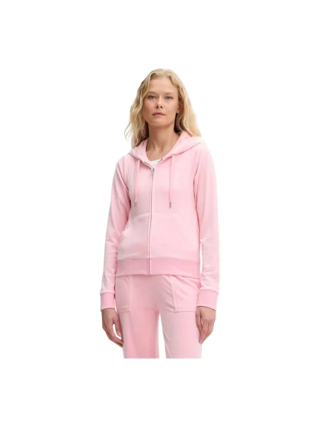 Juicy Couture bluza z kapturem gładka różowy