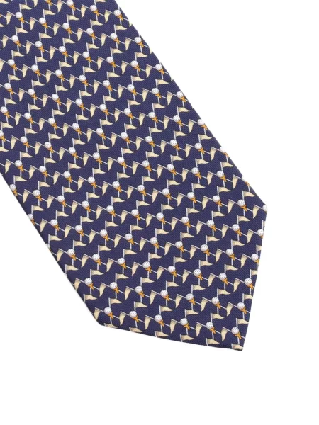 Cravată Ferragamo de mătase cu imagine albastru