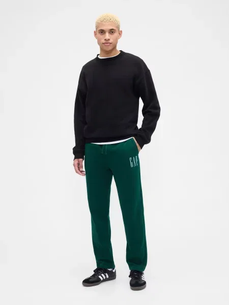 Pantaloni sport Gap cu autograf verde