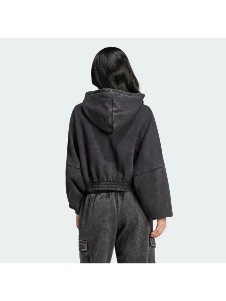 Bluza z kapturem Adidas o krotszym kroju czarna