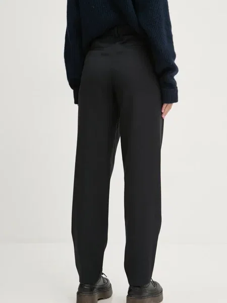 Kalhoty Abercrombie & Fitch jednoduché high waist černá