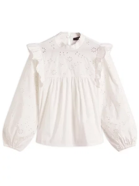 T-shirt z obniżonymi ramionami model ‘BARCA’ Max Mara biała