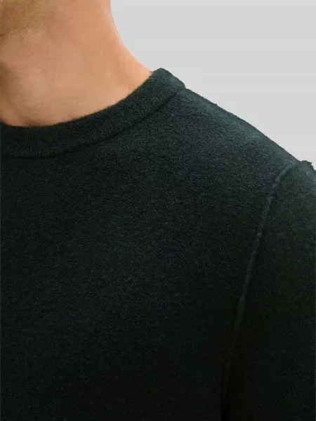 Sweter z mieszanki bawełny o miękkim fakturowanym wyglądzie Marc O'polo czarny