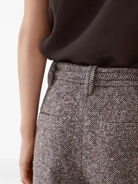Pantaloni Brunello Cucinelli din tweed maro