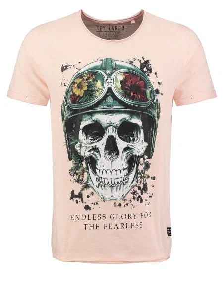 Key Largo Tricou KLFEARLESS verde închis / roz pudră / negru alb