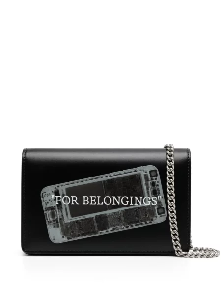 Geanta crossbody Off-white din piele cu imagine alb