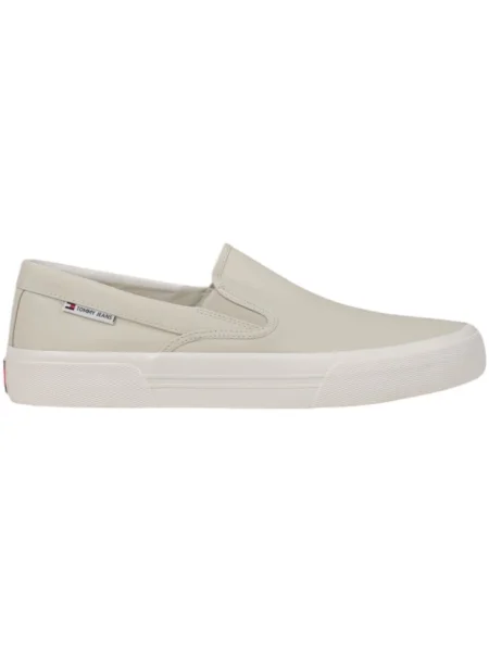 Pantofi Tommy Hilfiger slip-on din canvas bej