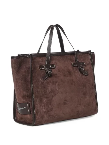 Geantă shopper Gianni Chiarini din piele de căprioară maro