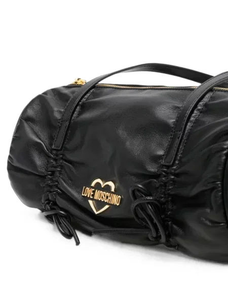Шопинг чанта Love Moschino с волани със сърца черно