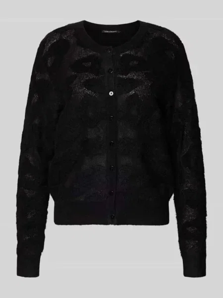 Kardigan rozpinany z listwą guzikową Luisa Cerano czarny