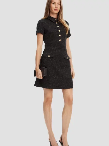 Твидовое платье Guess черное