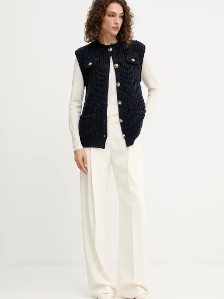 Luisa Spagnoli kamizelka wełniana granatowy