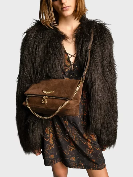 Замшева сумка Zadig&voltaire коричнева