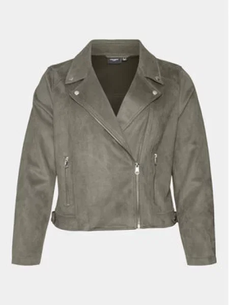 Vero Moda Curve Bunda z imitace kůže Jose šedá