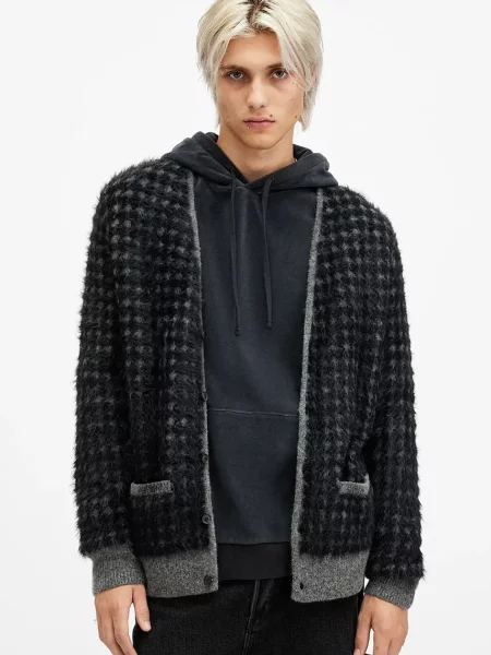 Жилетка с вълна AllSaints EDGAR черно
