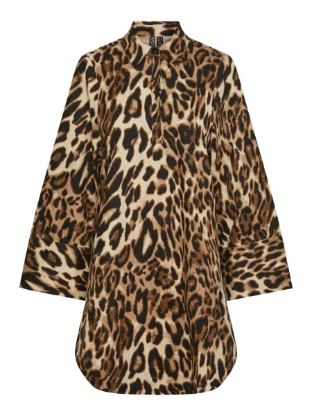 PIECES Rochie tip bluză OLEO / maro bej