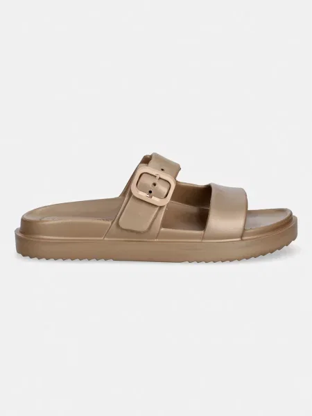 Dámske šľapky Tommy Hilfiger Double Strap Sandal Pearl safari canvas pearlized béžová