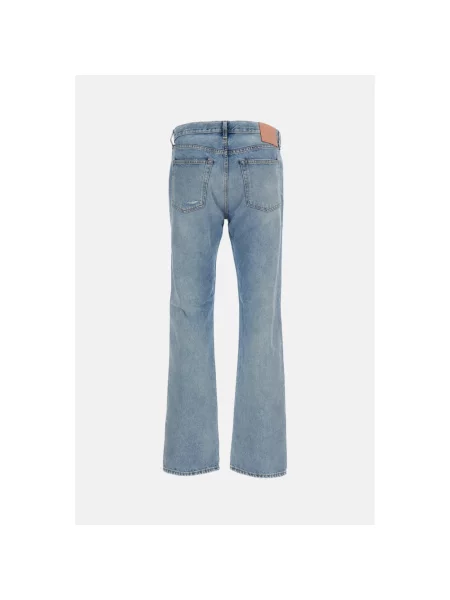 Jeansy Acne Studios z przetarciami niebieskie