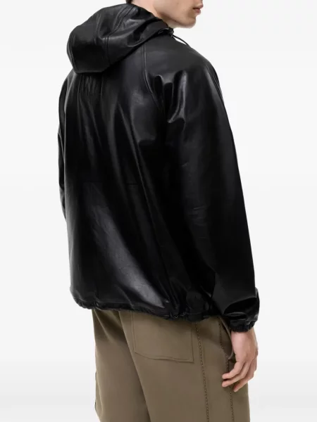 Geanta de piele Burberry cu glugă negru