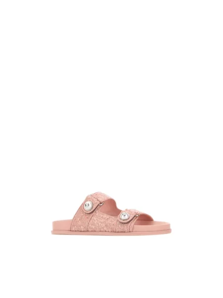 Klapki Jimmy Choo skórzane różowe