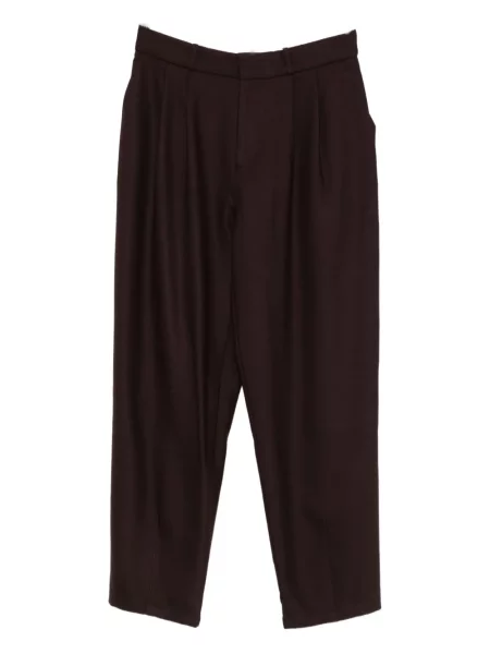 Pantaloni Psophia plisate maro