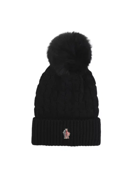 Czapka Moncler wełniana czarna