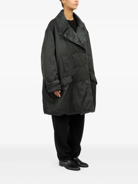 Palton Mm6 Maison Margiela cu două rânduri de nasturi negru