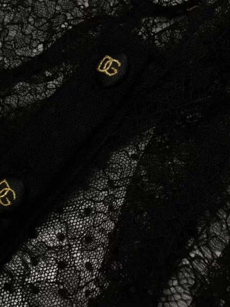 Przezroczysty body Dolce And Gabbana koronkowy czarny