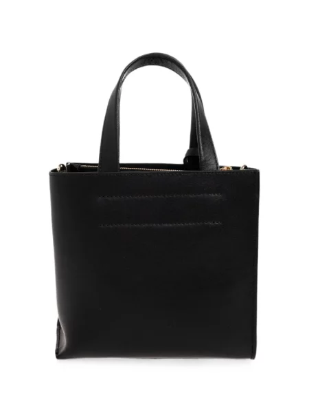 Кожена шопинг чанта Furla с автограф черно