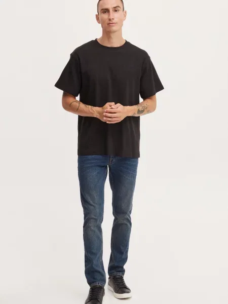 Solid tricou din barbati neted negru