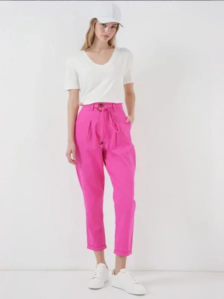Bigdart Hlače z naborki magenta