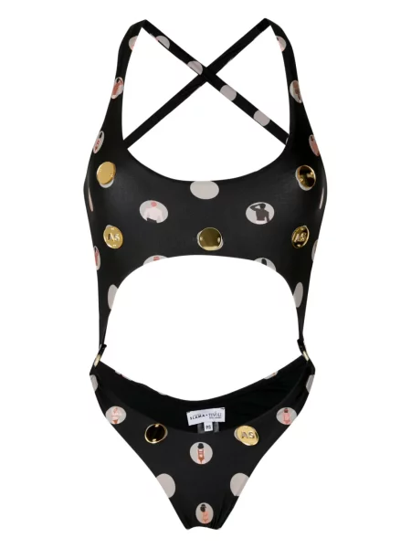 Costum de baie Amir Slama cu imagine negru