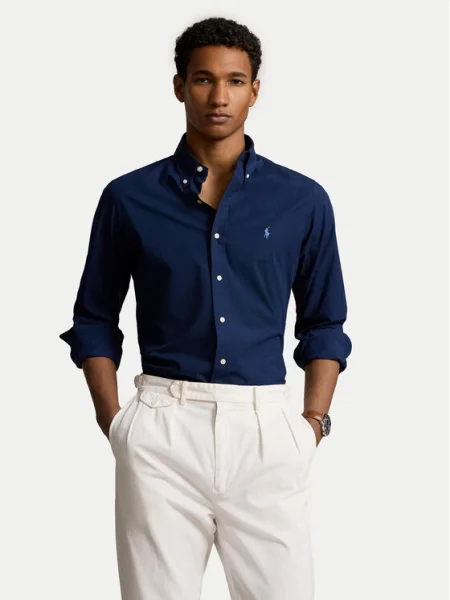 Polo Ralph Lauren Риза Тъмносин Custom Fit