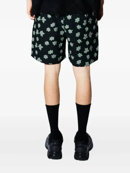 Pantaloni scurți Pleasures cu model floral negru