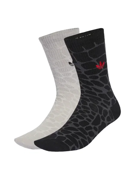 ADIDAS ORIGINALS Čarape CROCO CREW 2 PAIRS svijetlosiva / tamo siva / crvena crna