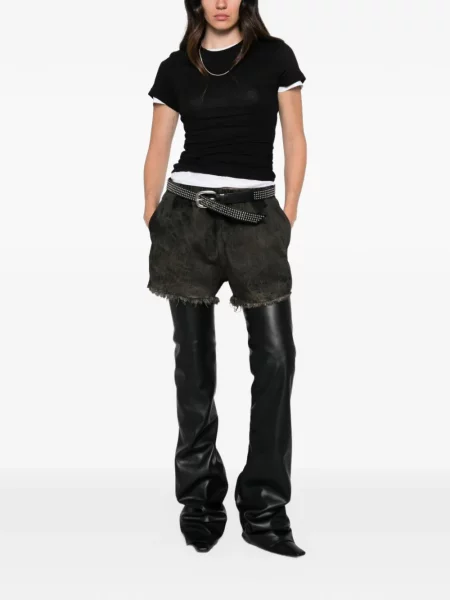 Pantaloni scurți din denim Rick Owens gri