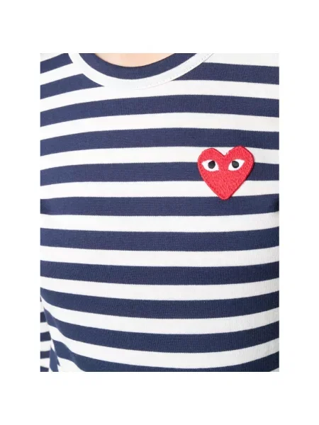 Top Comme Des Garcons w paski z paskiem niebieski