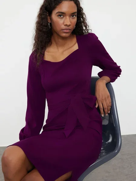 Rochie midi Trendyol până la genunchi de costum violet