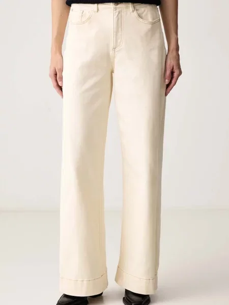 Morgan blugi wide leg pentru femei bej