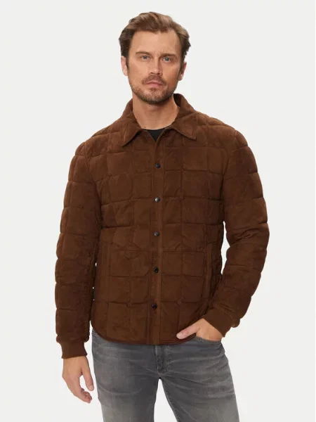 Usnjena jakna Milestone rjava