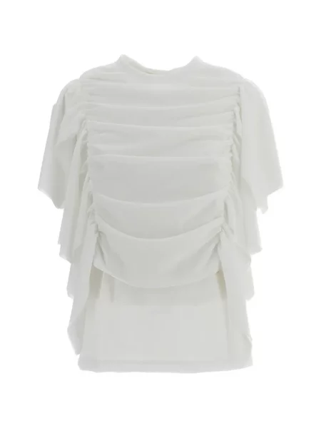 Scurt tricou Comme Des Garçons drapate alb